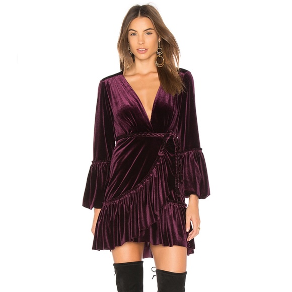 Misa Corinne Velvet Wrap Dress 